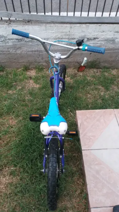 Bicicleta infantil Trek azul con diseño divertido - miniatura 1