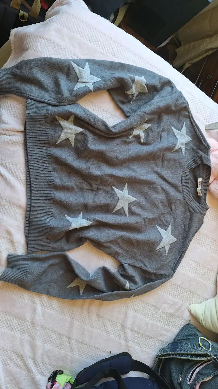 Chaleco gris con estrellas talla M - 1