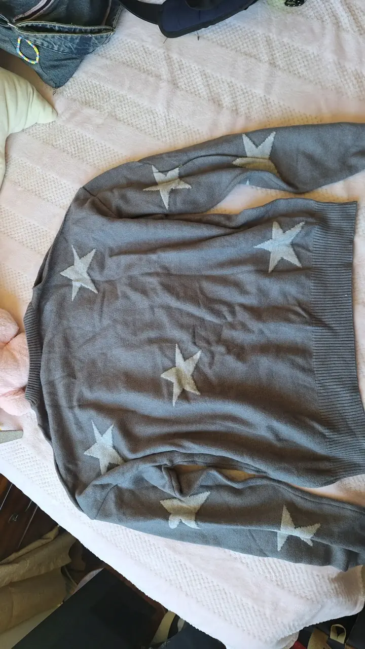 Chaleco gris con estrellas talla M - 2