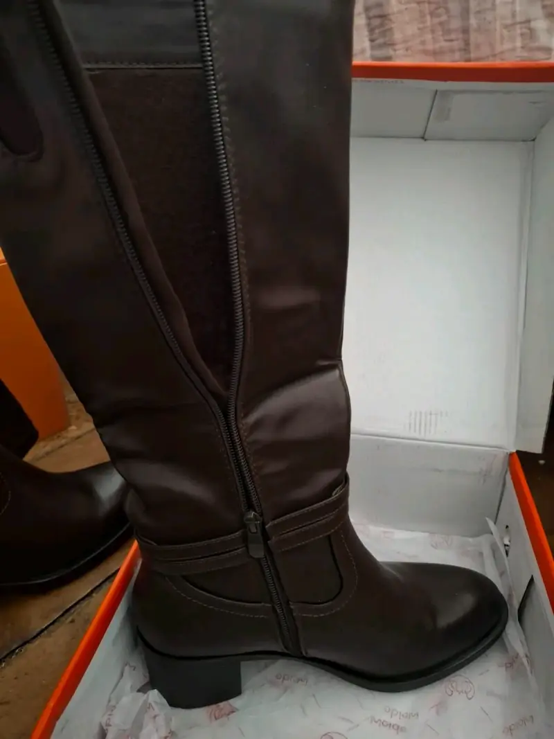 Botas de cuero café - 5
