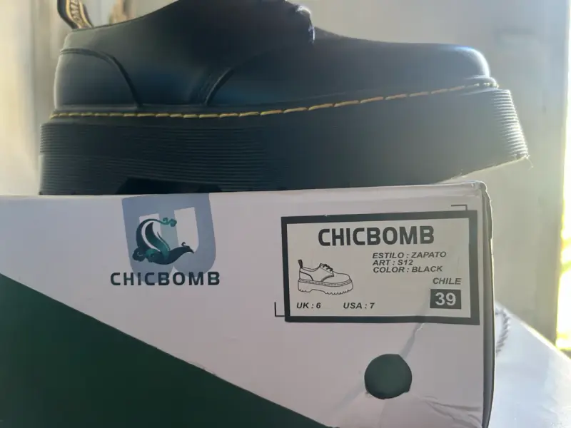 Zapatos de cuero negro Chicbomb con plataforma - 4