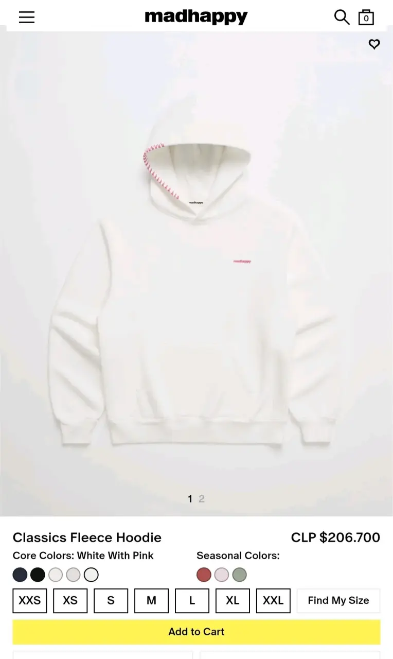 Hoddie Polerón con capucha blanco Madhappy - 6