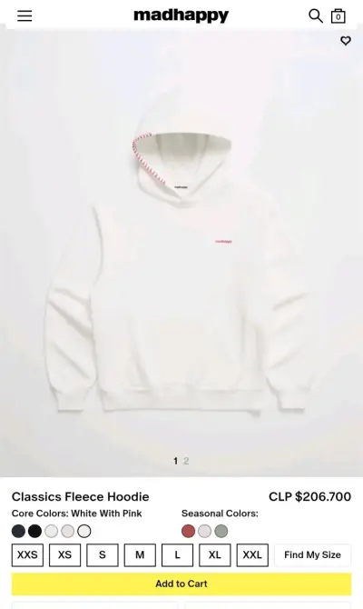 Hoddie Polerón con capucha blanco Madhappy - miniatura 6