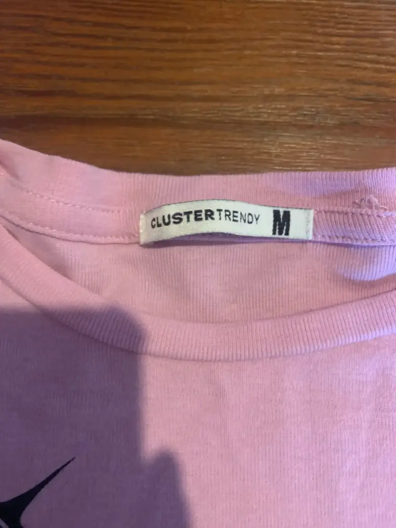 Polera rosa de algodón Clustertrendy talla M - 2