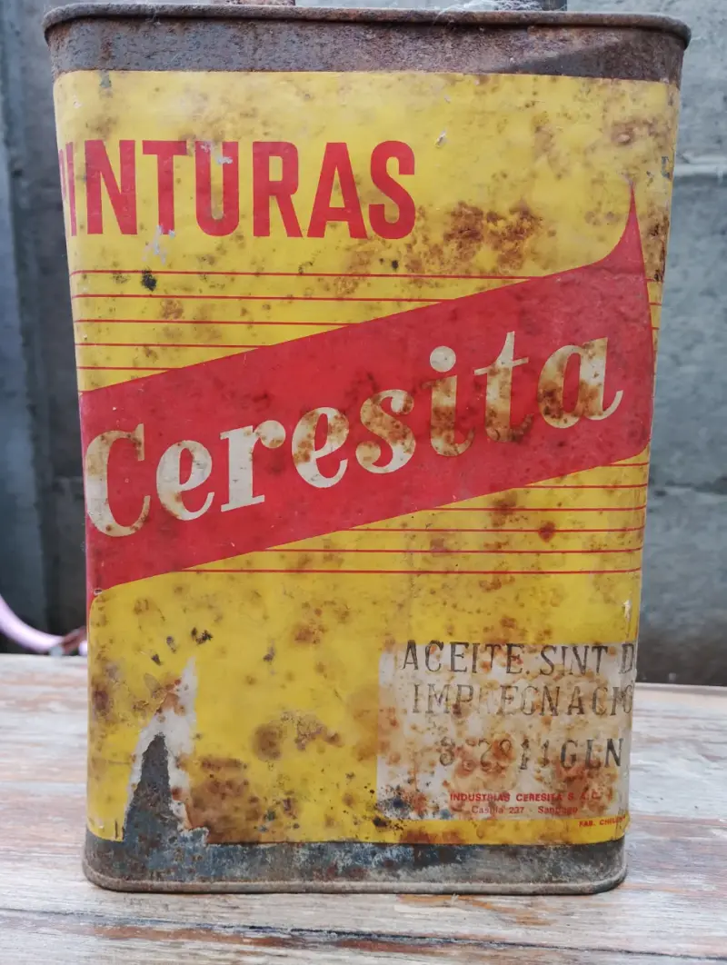 Lata de aceite sintético Ceresita vintage - 4