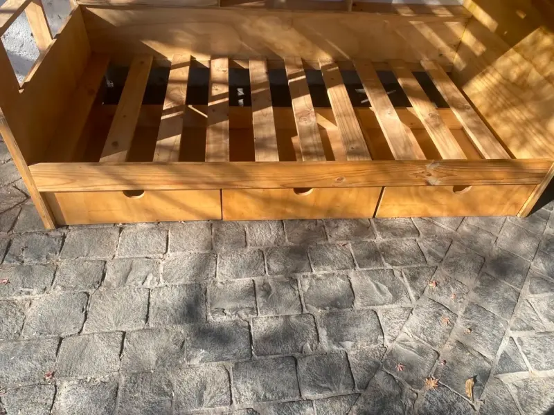 Camarote de madera maciza con cajones y repisas - 6