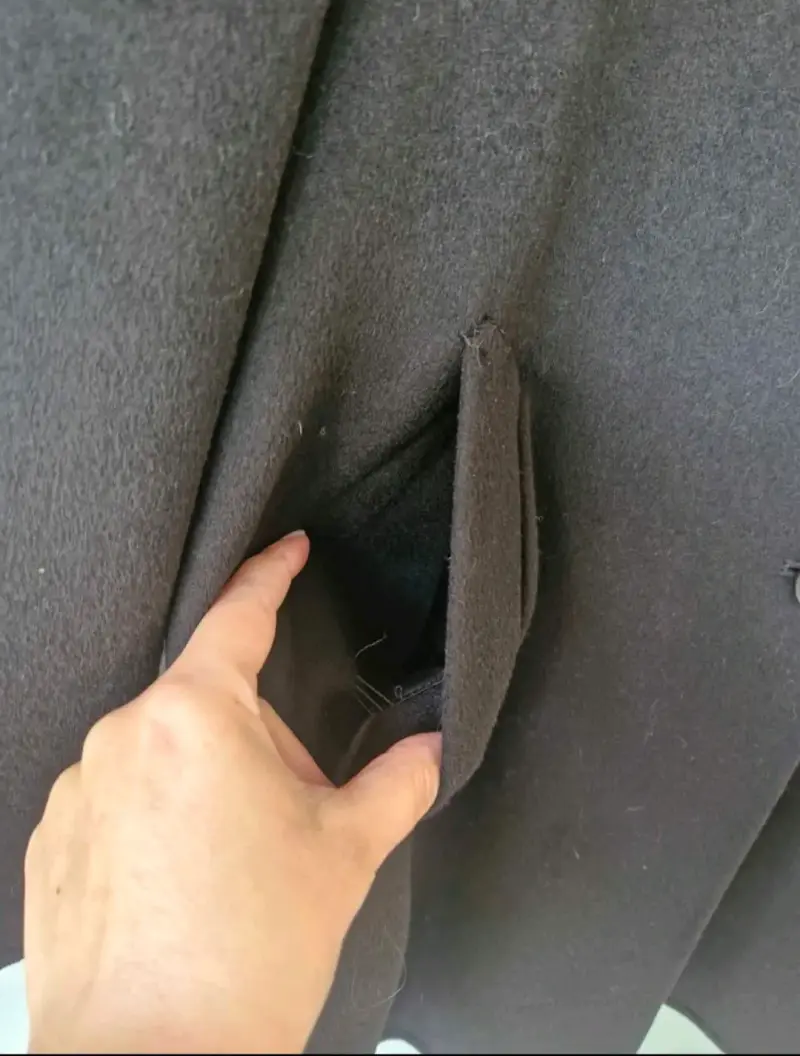 Abrigo negro de lana Zara para mujer - 5