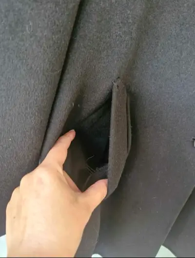 Abrigo negro de lana Zara para mujer - miniatura 5