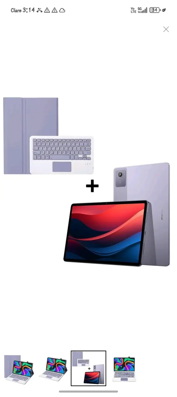 Tablet con teclado desmontable y funda protectora - 2