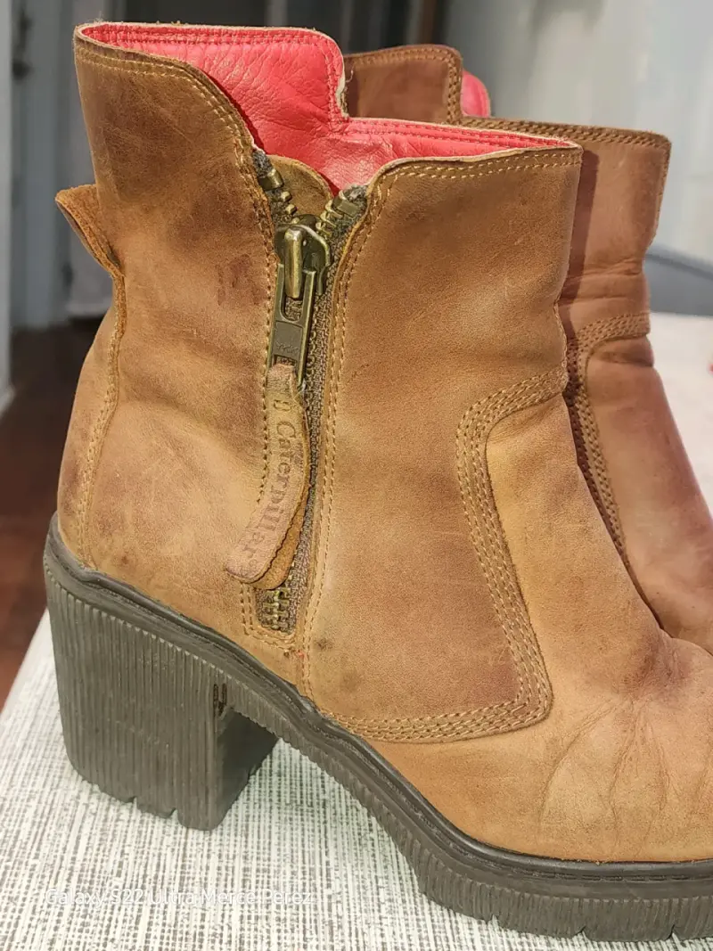 Botines de cuero marrón Caterpillar para mujer - 1