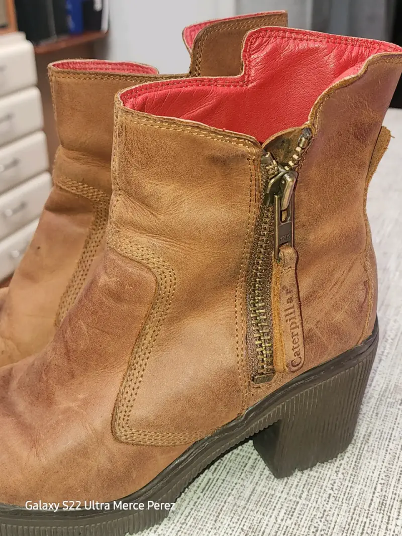 Botines de cuero marrón Caterpillar para mujer - 4