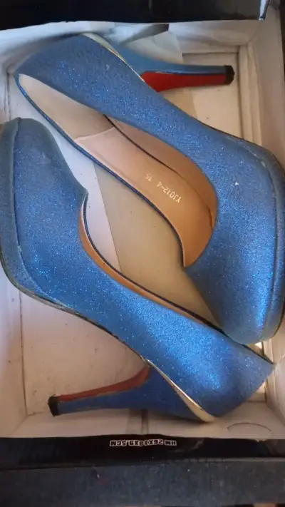 Zapatos de Tacón Azul Brillante para Mujer - miniatura 1
