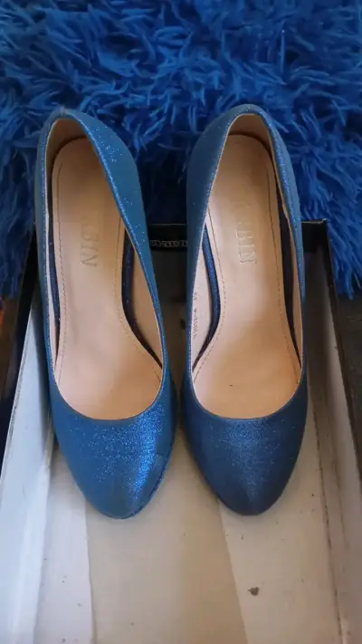 Zapatos de Tacón Azul Brillante para Mujer - miniatura 2