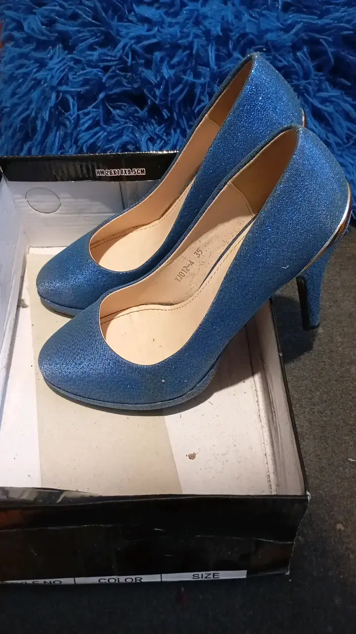 Zapatos de Tacón Azul Brillante para Mujer - 3
