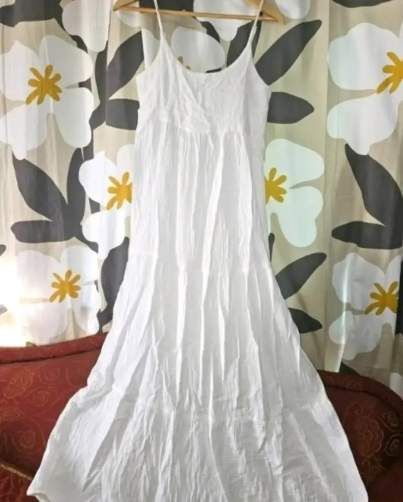 Vestido largo blanco de algodón Umbrale - 1