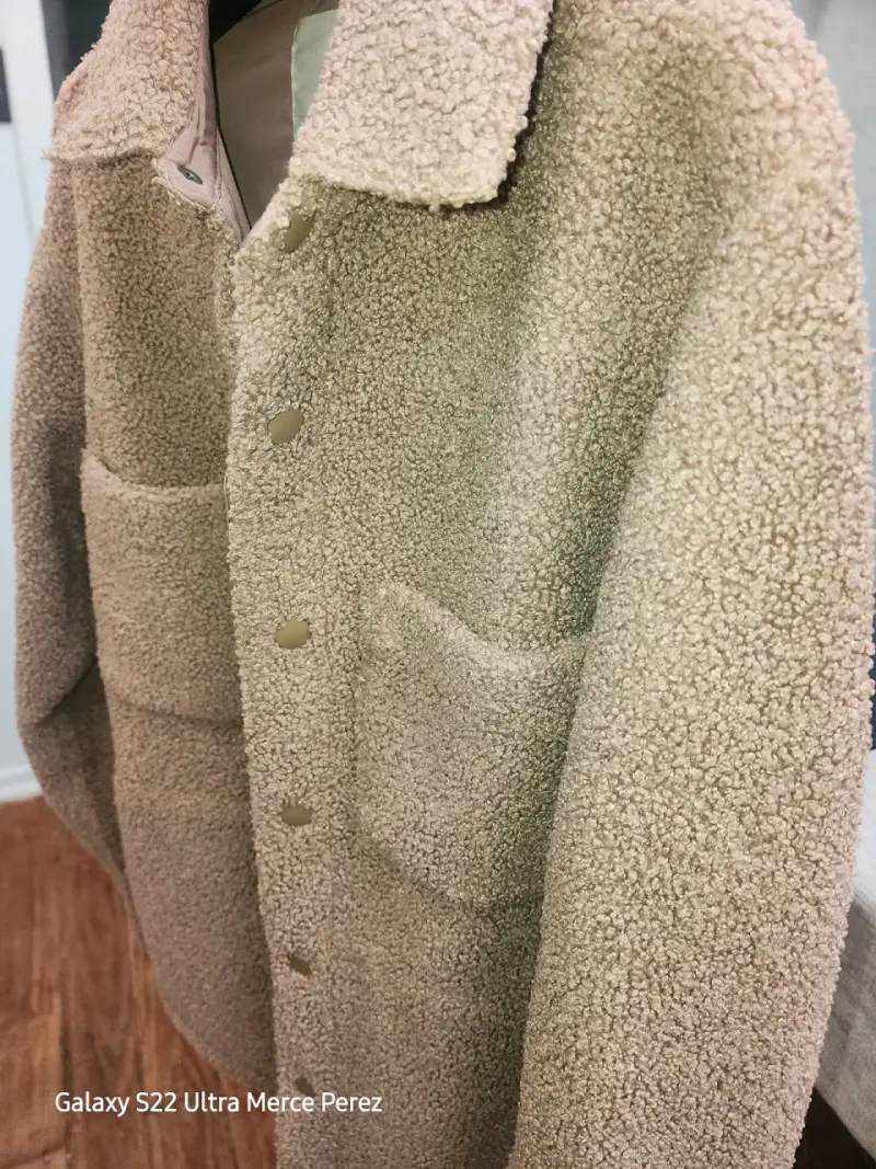 Chaqueta de lana beige con bolsillos Amazon - 5