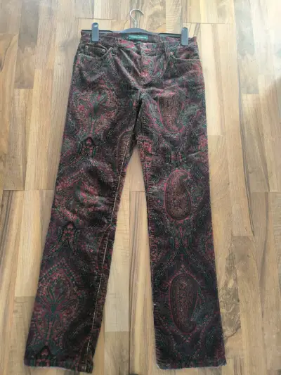 Pantalones de cotele con estampado paisley - miniatura 1