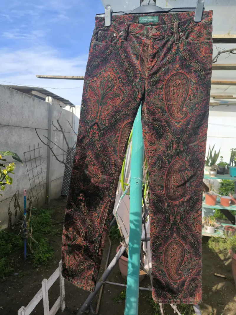 Pantalones de cotele con estampado paisley - 2