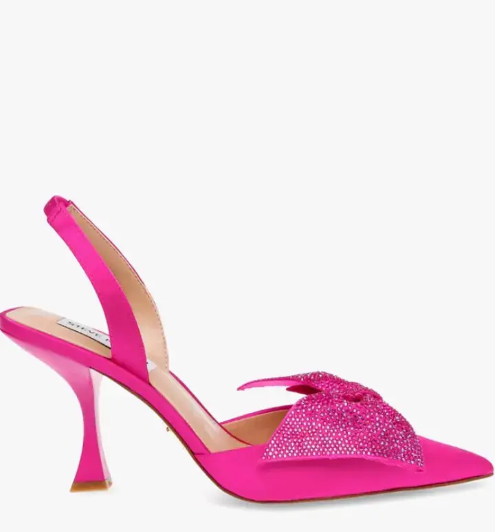 Zapatos de Tacón Fucsia con Lazo Brillante - 1