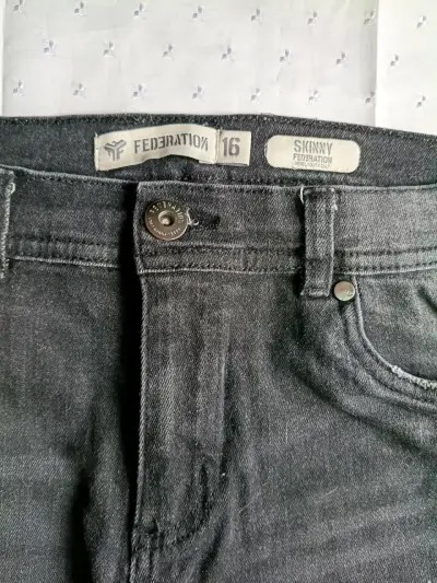 Jeans skinny negros para hombre Federation - miniatura 2