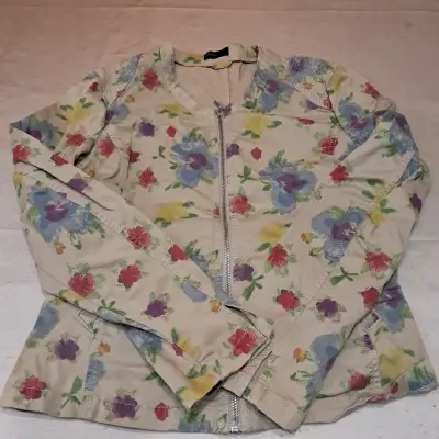 Chaqueta de mujer con estampado flora Benetton l - miniatura 1