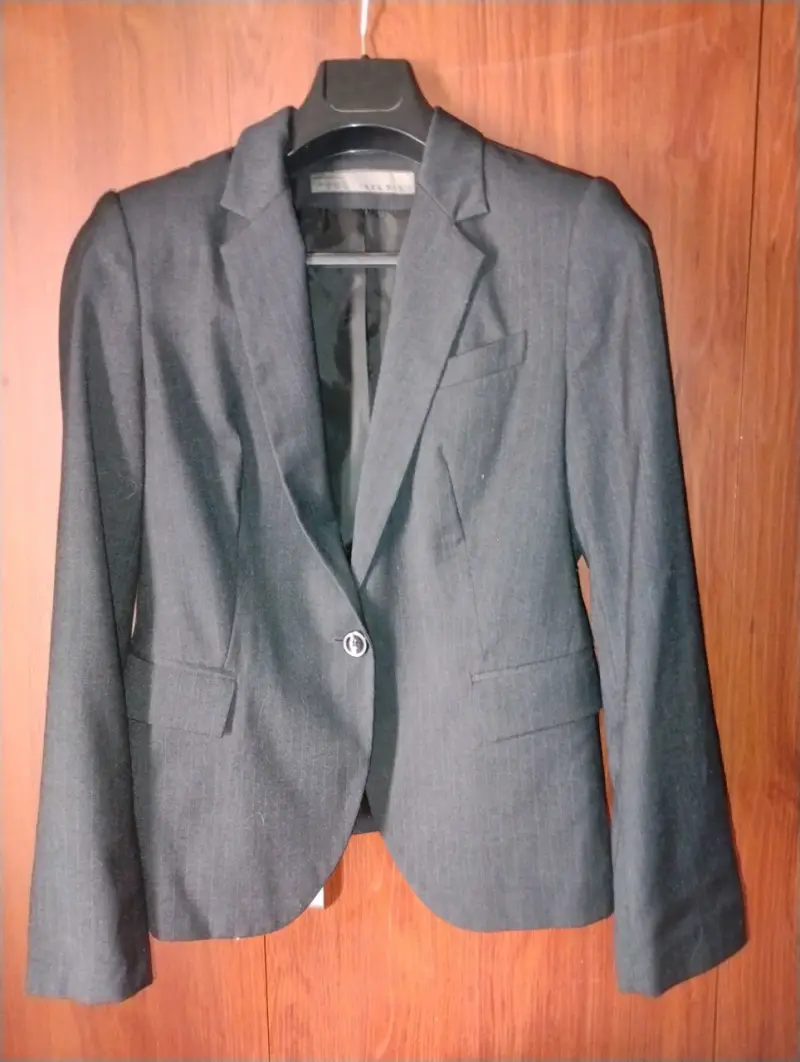 Blazer gris oscuro Zara Basic para mujer