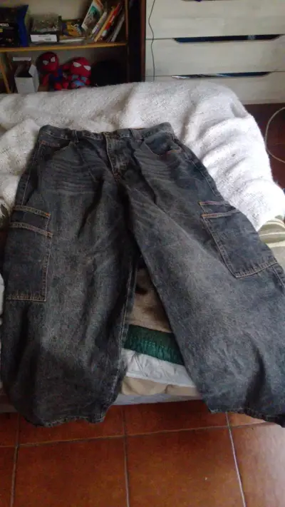 Jeans cargo Opposite negro hombre - miniatura 1