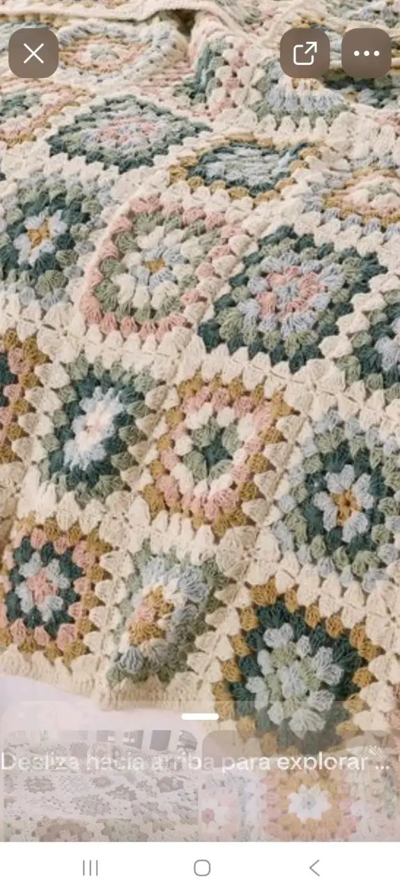 Manta de crochet multicolor hecha a mano - 4