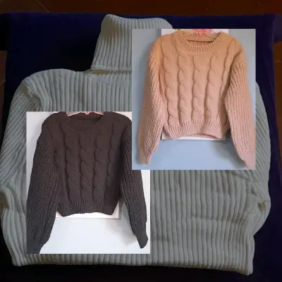 Chaqueta negra con cuello de lana para mujer - miniatura 1