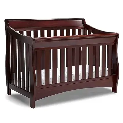 Cuna convertible de madera color caoba - 1