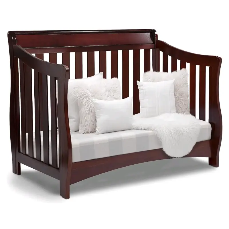 Cuna convertible de madera color caoba - 2