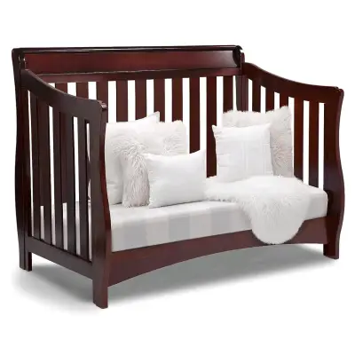 Cuna convertible de madera color caoba - miniatura 2