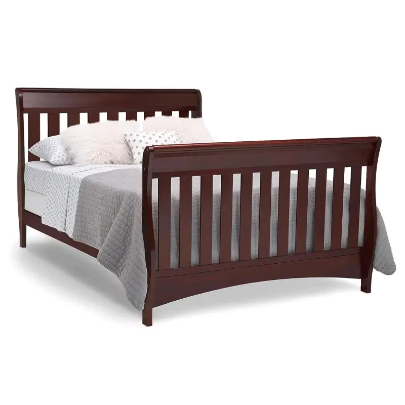 Cuna convertible de madera color caoba - 3
