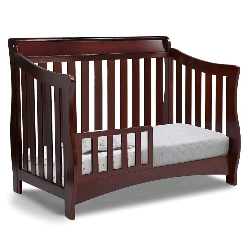 Cuna convertible de madera color caoba - 4