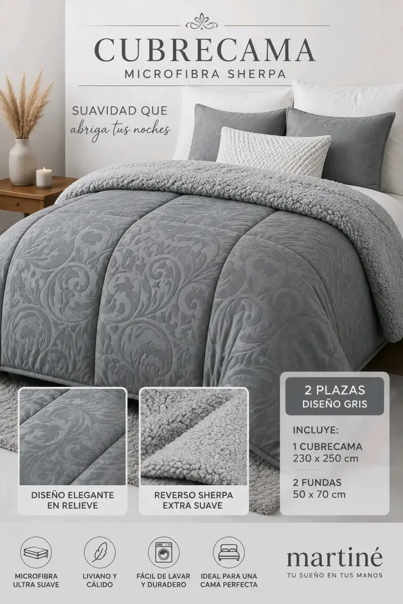 Cubre cama microfibra embossed 3 plazas verde - 2