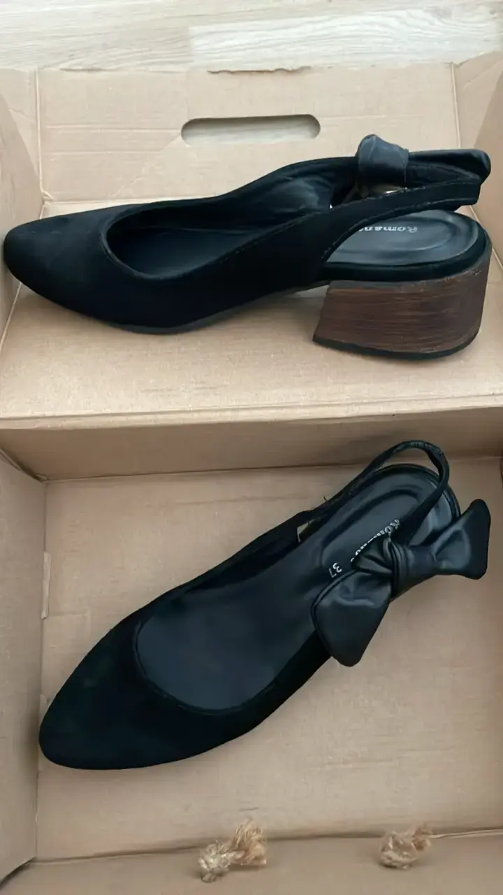 Zapatos de tacón negro Reno con lazo Romano - 2