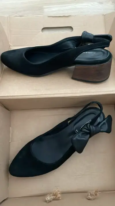 Zapatos de tacón negro Reno con lazo Romano - miniatura 2