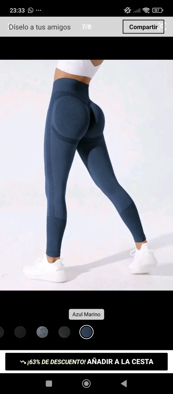 Leggings deportivos push-up azul marino - 1