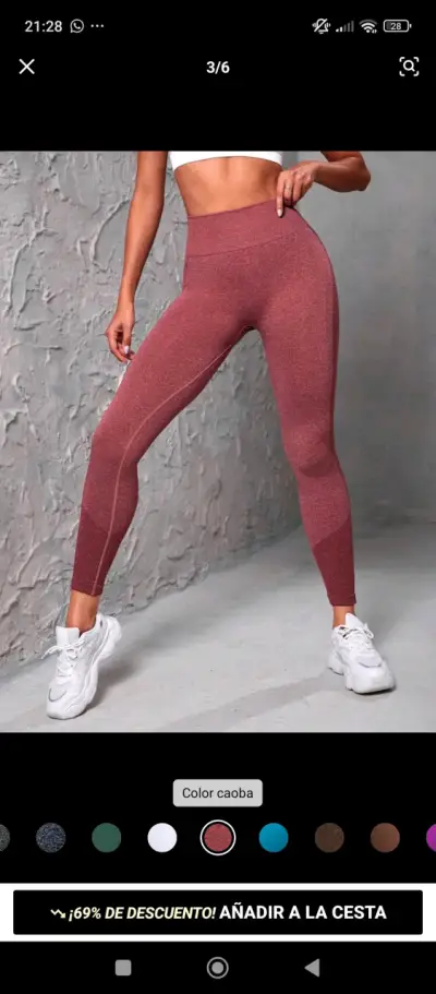 Leggings deportivos push-up azul marino - miniatura 3