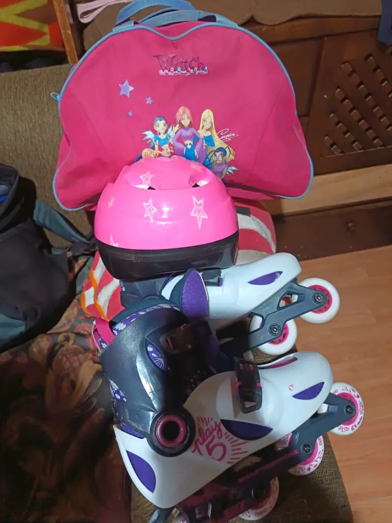 Patines en línea para niños con casco y mochila - 1