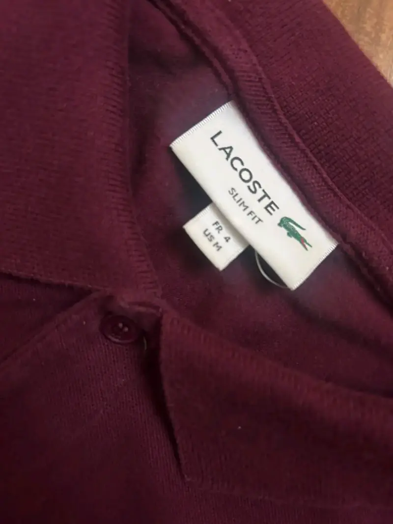 Polera Polo Lacoste Burdeos Slim Fit Original - 4