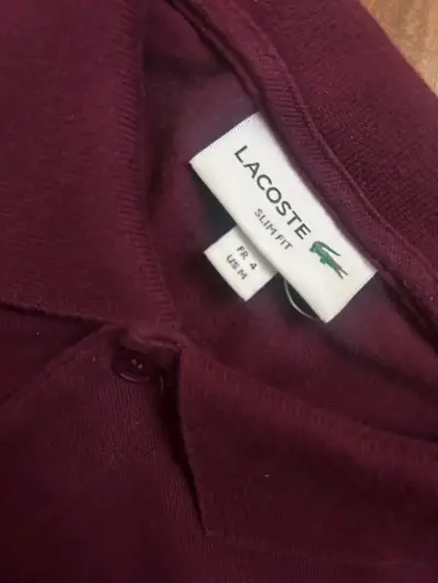 Polera Polo Lacoste Burdeos Slim Fit Original - miniatura 4