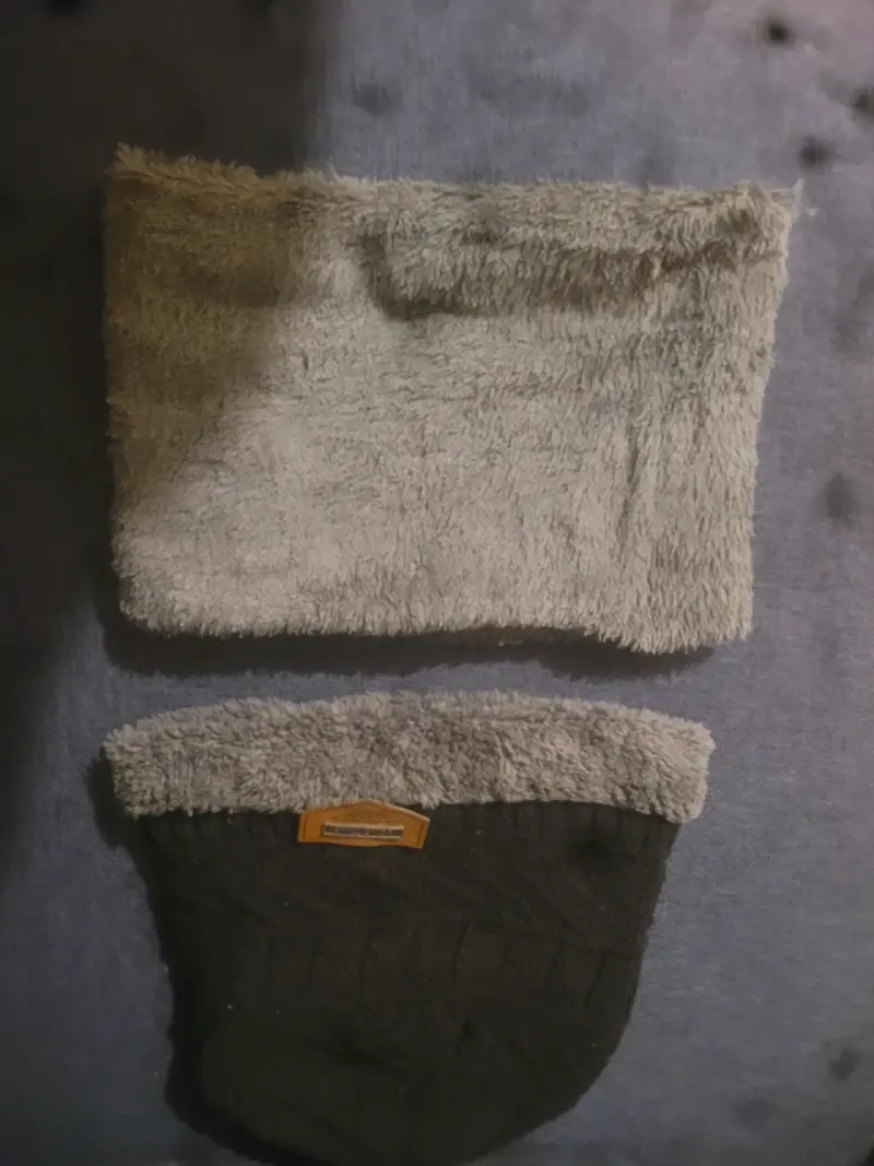 Set de gorro y bufanda térmicos marrón y gris - 2