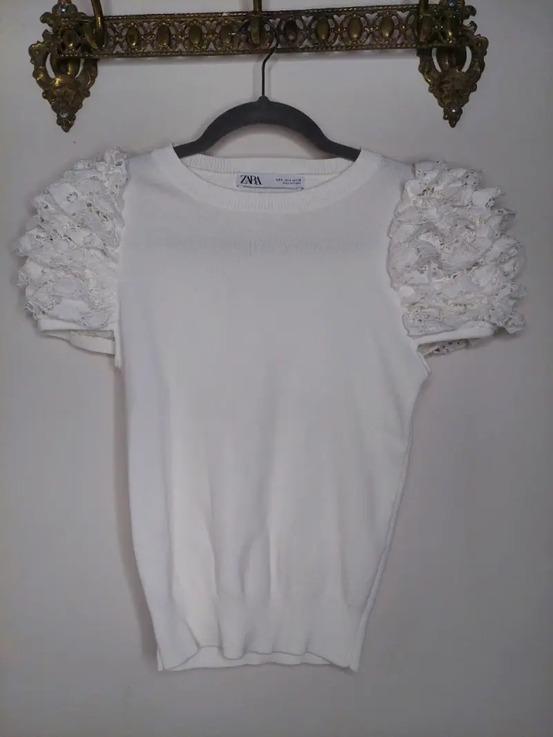 Polera blanca Zara - 1