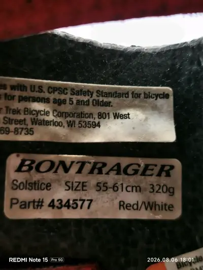 Casco de ciclismo Bontrager blanco y rojo - miniatura 6