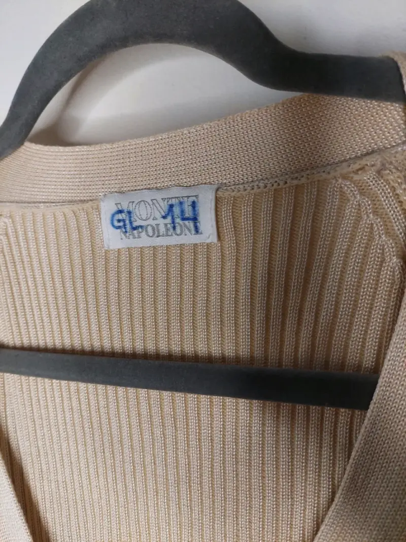 Cardigan beige de punto para mujer - 3