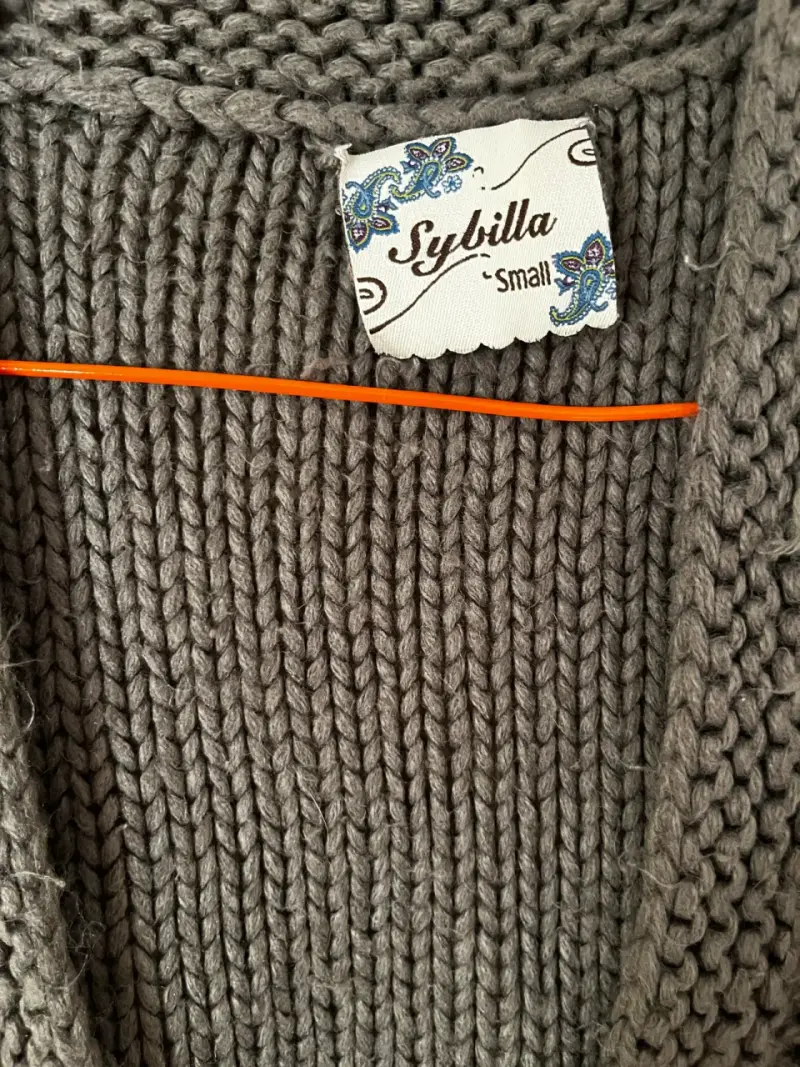 Chaleco tejido gris diseño floral Sybilla talla S - 2