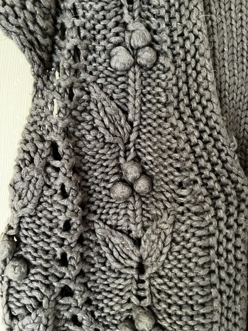 Chaleco tejido gris diseño floral Sybilla talla S - 3