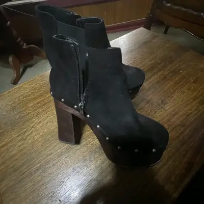 Botines de tacón alto negros con plataforma - miniatura 3