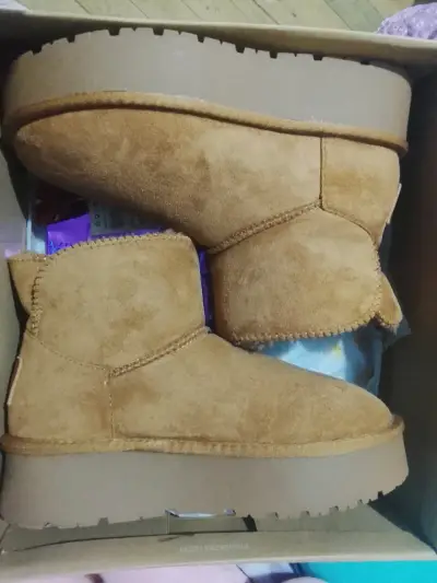 Botines camel de mujer con plataforma - miniatura 1